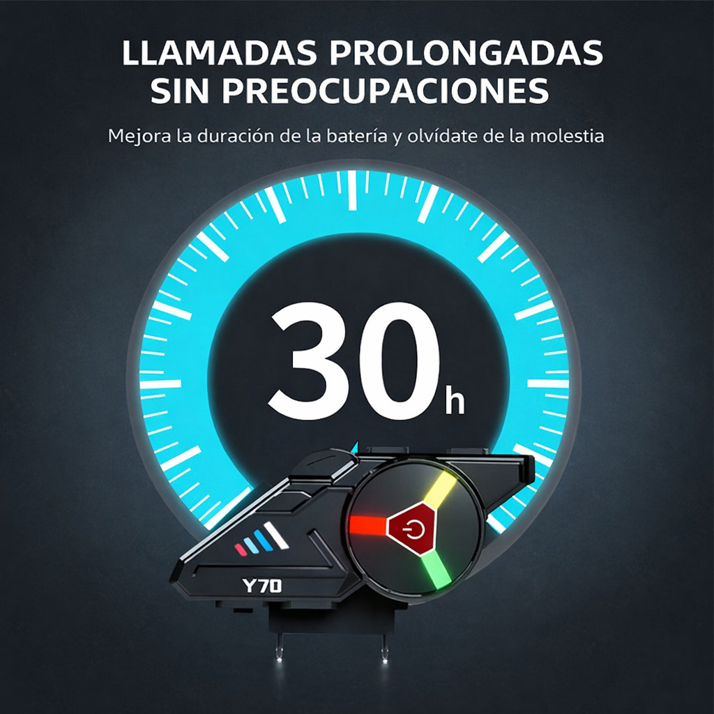 Intercomunicador Y70 Bluetooth Rgb Ipx6