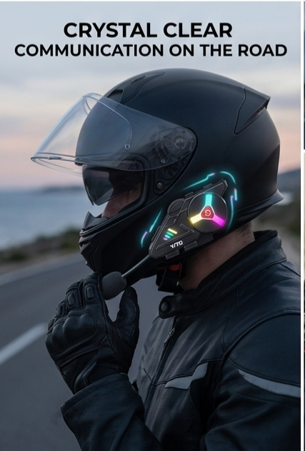Intercomunicador Y70 Bluetooth Rgb Ipx6